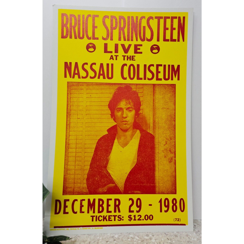 Vintage 1980 Poster - Concert Poster - Bruce Springsteen Live at Nassau Coliseum